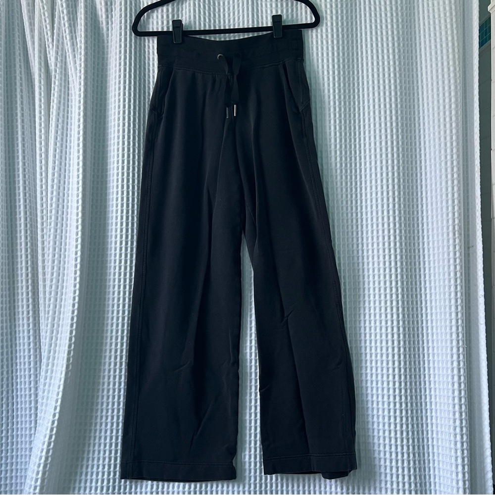 Athleta Black Wide Leg Drawstring Sweatpants